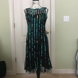 Sandra Darren mesh & satin special occasion dress